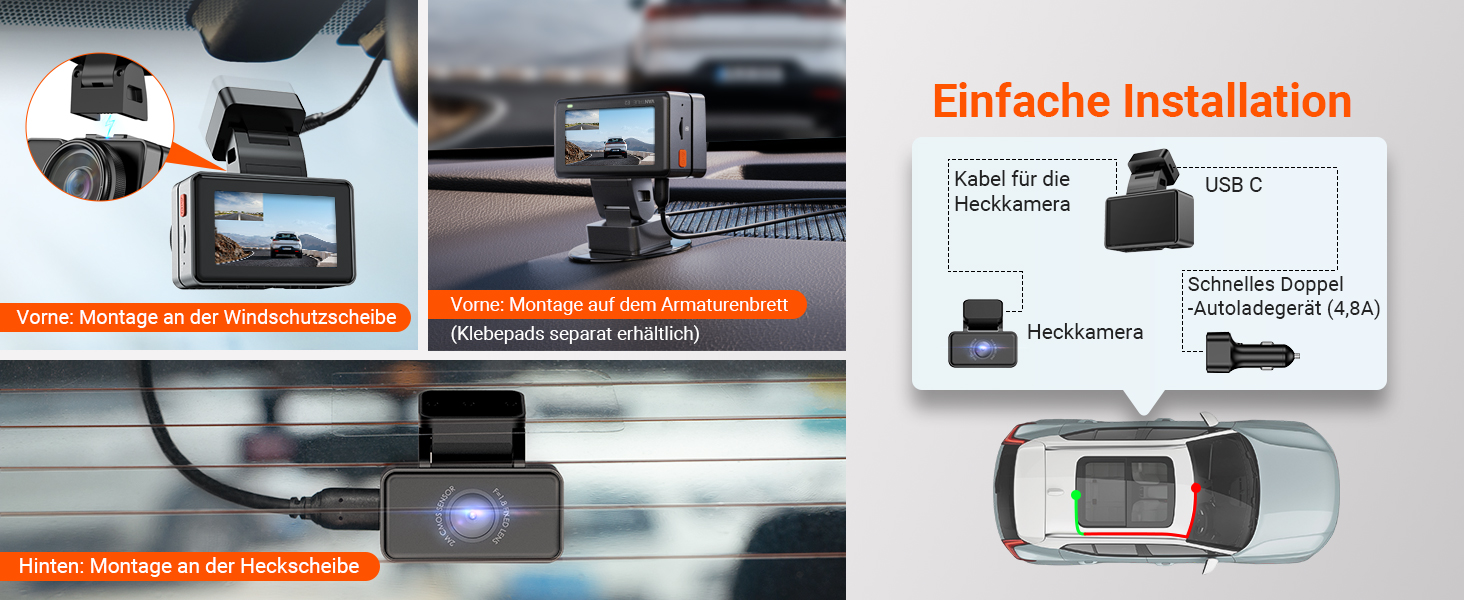VANTRUE E2 Dashcam mit zwei 2,7K-Kameras – Detail 8