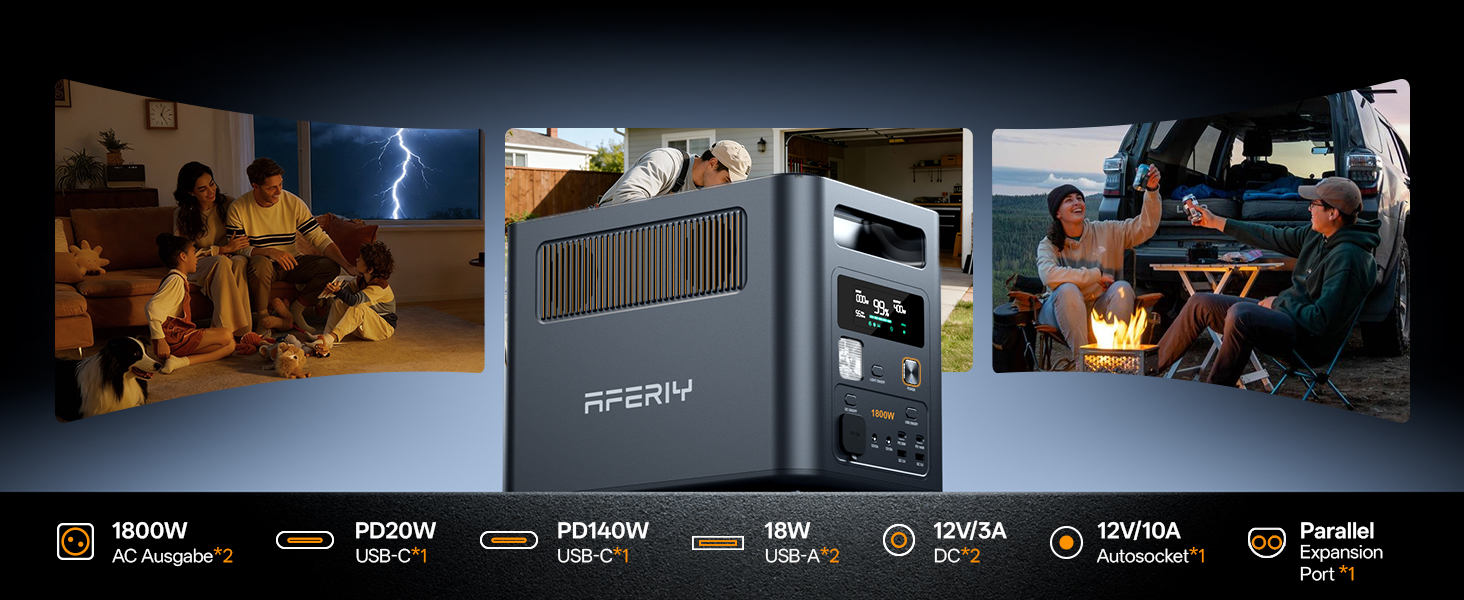 AFERIY P180 Pro Powerstation mit 1024 Wattstunden, erweiterbar auf 5120 Wattstunden – Detail 18