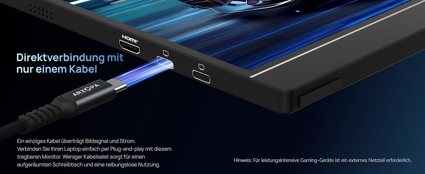 ARZOPA Z1FC tragbarer Monitor mit 16,1 Zoll Display und ausgeklapptem Standfuss – Detail 22