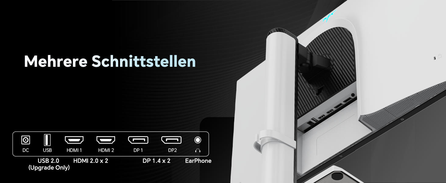 KTC H27T6: weisser 27-Zoll-Gaming-Monitor auf höhenverstellbarem Standfuss, Frontansicht. – Detail 11