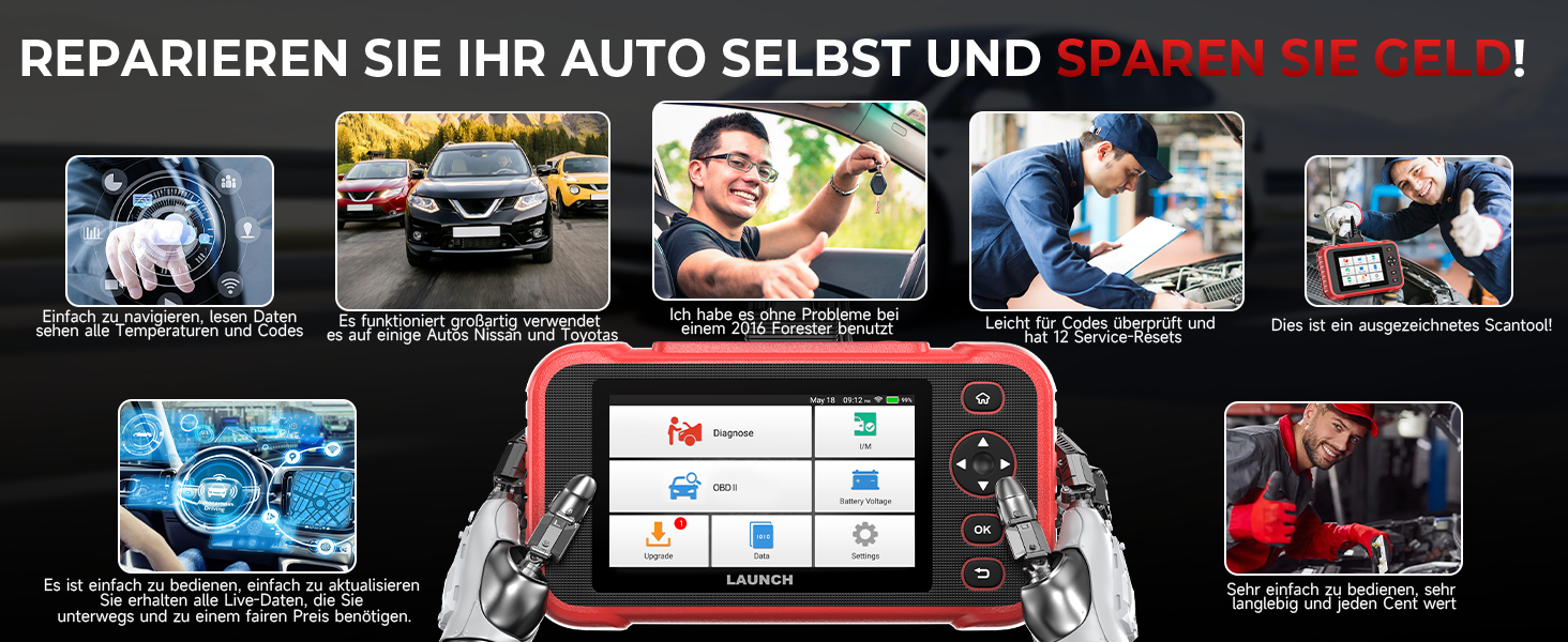 LAUNCH CRP129i V2.0 Diagnosegerät mit 5-Zoll-Touchscreen und OBD2-Kabel – Detail 19