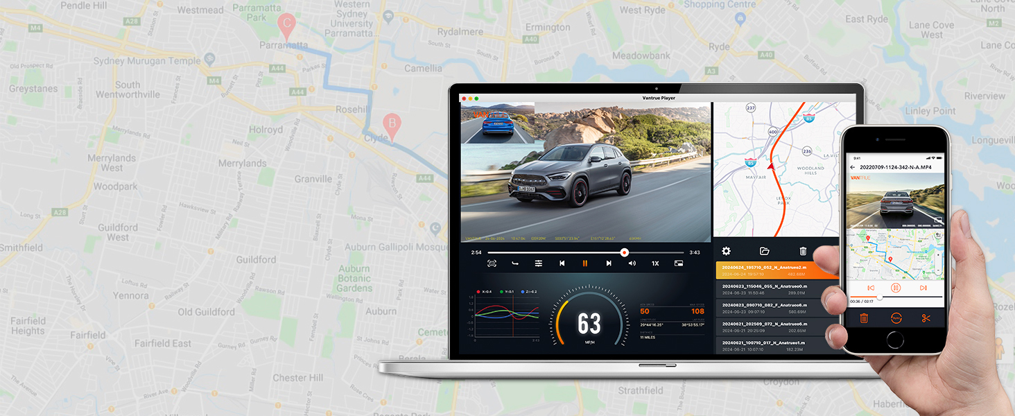 VANTRUE E2 Dashcam mit zwei 2,7K-Kameras – Detail 10