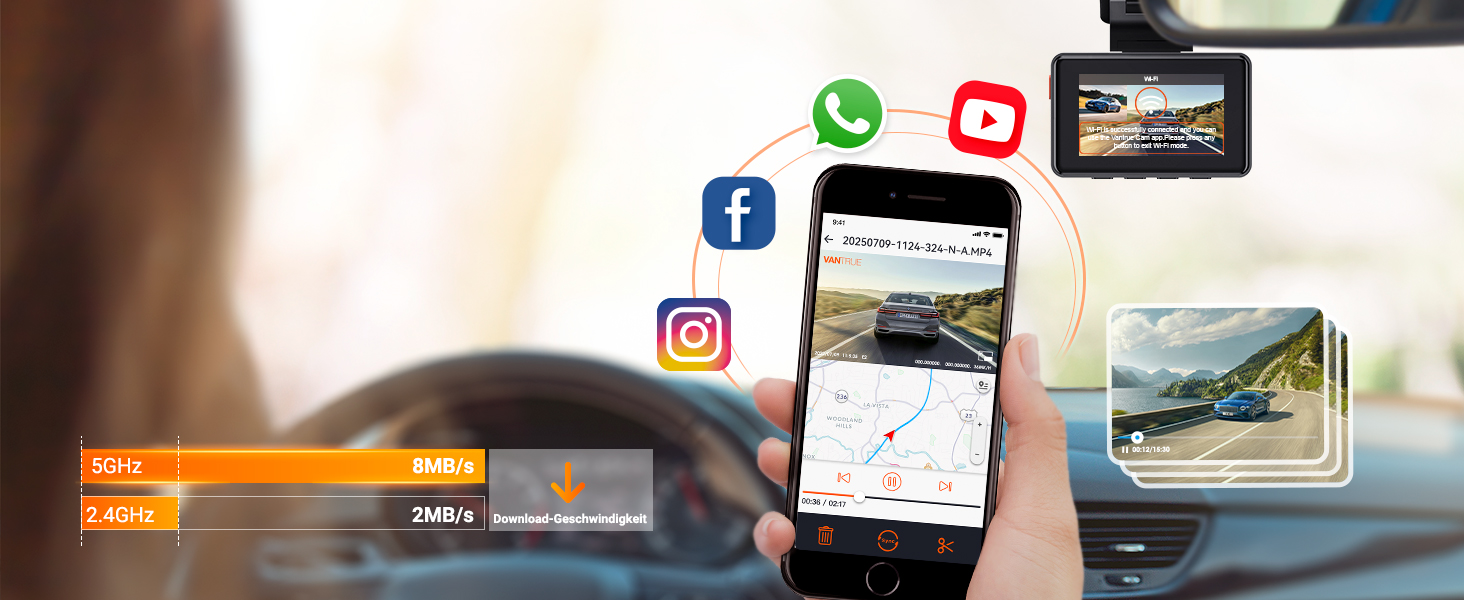 VANTRUE E2 Dashcam mit zwei 2,7K-Kameras – Detail 11
