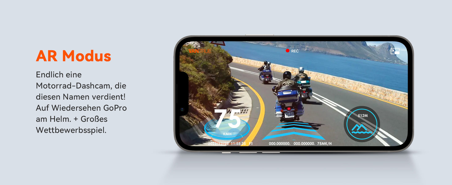 VANTRUE F1 Motorrad-Dashcam 4K wasserdicht – Detail 15
