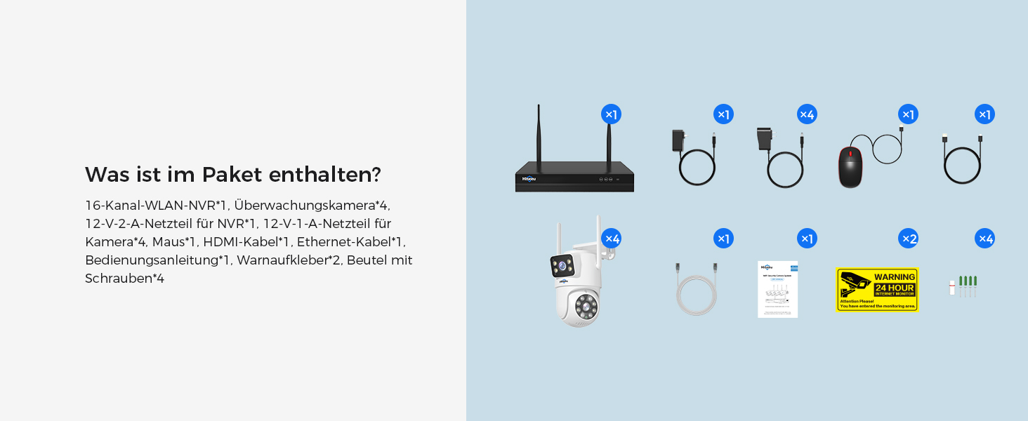 Hiseeu 3MP WLAN-Überwachungsset mit Dual-Objektiv-Kameras – Detail 16