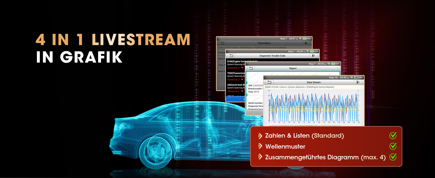 LAUNCH CRP129X V3.0 OBD2-Diagnosegerät mit 5-Zoll-Touchscreen und OBD-Anschlusskabel – Detail 23