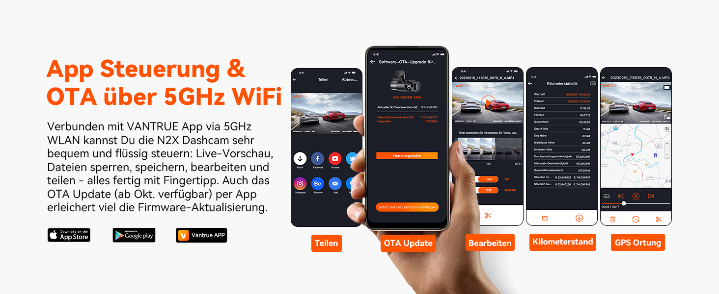 VANTRUE N2X Dashcam vorne und Innenraum mit Infrarot – Detail 17