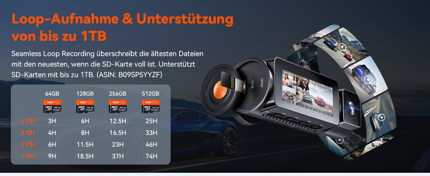 VANTRUE N5 Dashcam mit vier Kanälen – Detail 19
