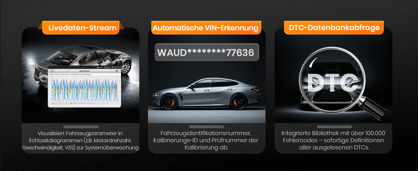 ANCEL VD700Pro Diagnosegerät mit Anzeige und OBD2-Stecker – Detail 19