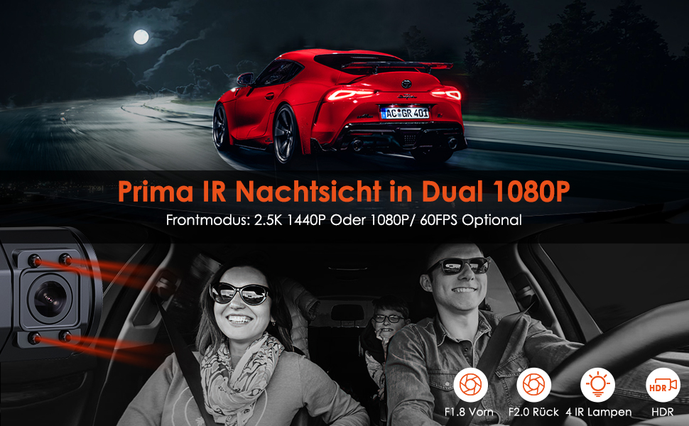 VANTRUE 1080P Infrarot Nachtsicht