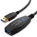 deleyCON aktives USB 3.0 Verlaengerungskabel Repeater mit LED und DC Buchse