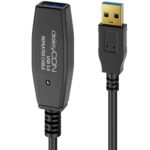 deleyCON USB 3.0 Repeaterkabel Stecker und Buchse Freisteller