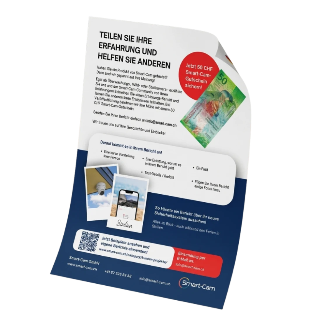 Smart-Cam Flyer: Teilen Sie Ihre Erfahrung und sichern Sie sich einen Gutschein