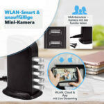 Unauffällige Mini-Kamera mit App, Cloud und Live-Streaming