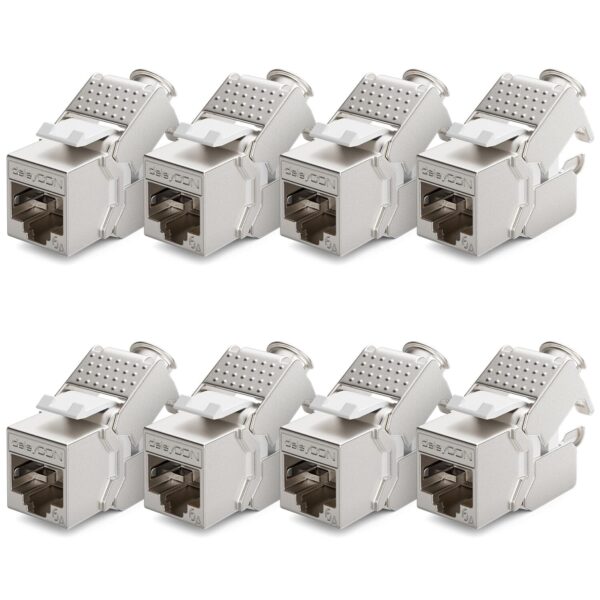 deleyCON Keystone Modul CAT 6a STP, 8 Stueck im Set