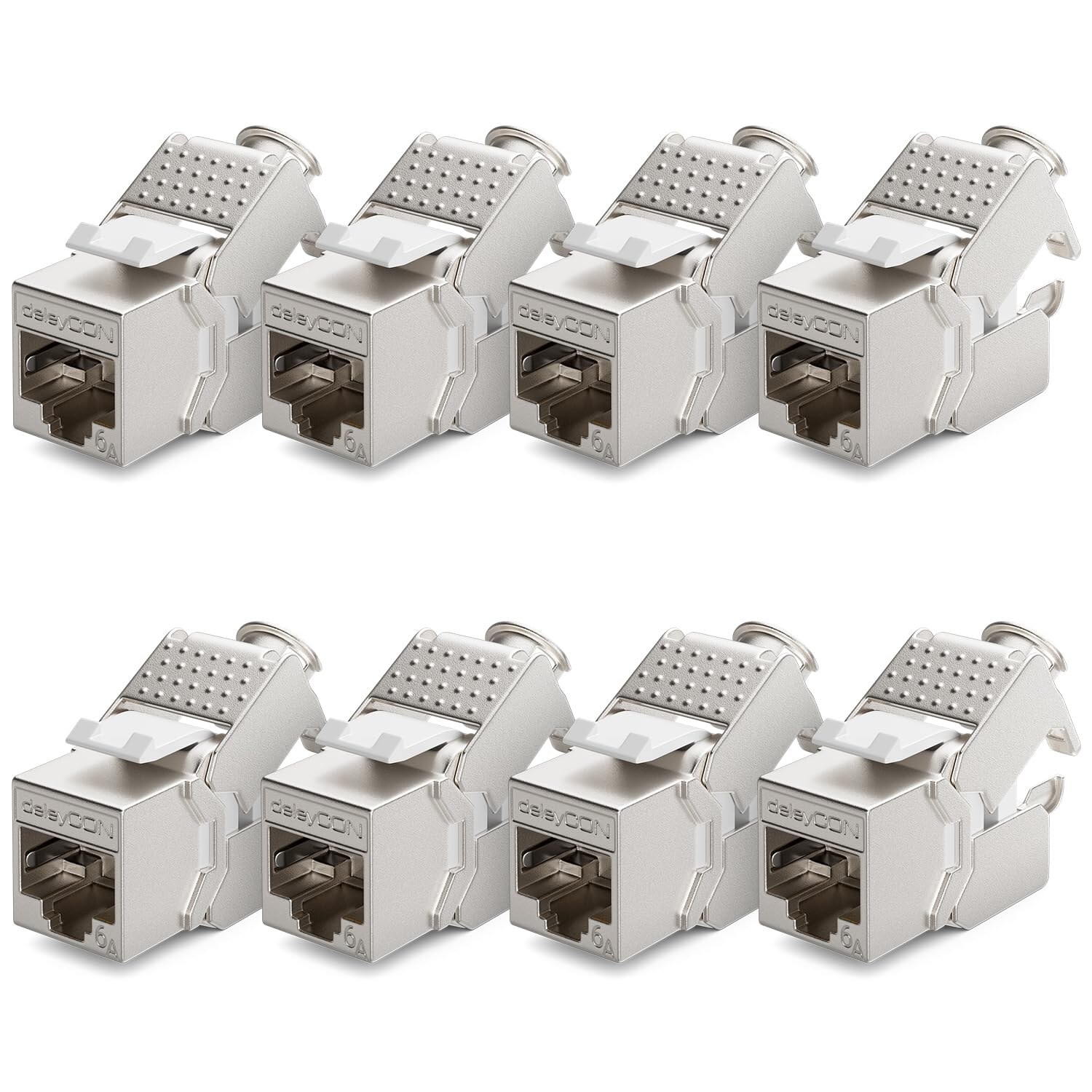 Hauptbild und das einzig mengenrichtige Bild acht Keystone-M deleyCON Keystone Modul CAT 6a STP, 8 Stueck im Set