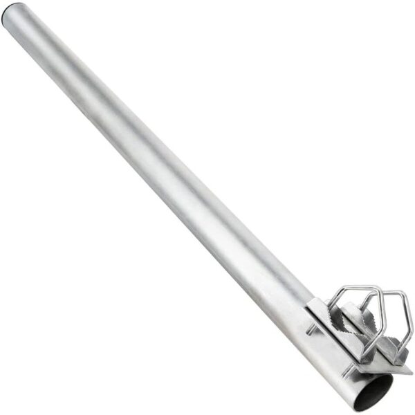 Mast 400 mm Durchmesser 48 mm aus verzinktem Stahl mit Zahnschelle und Mastkappe