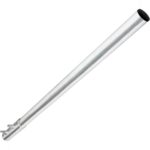 Mastverlaengerung 100 cm aus Aluminium mit angeschweisster Uebergangshuelse und Abschlusskappe