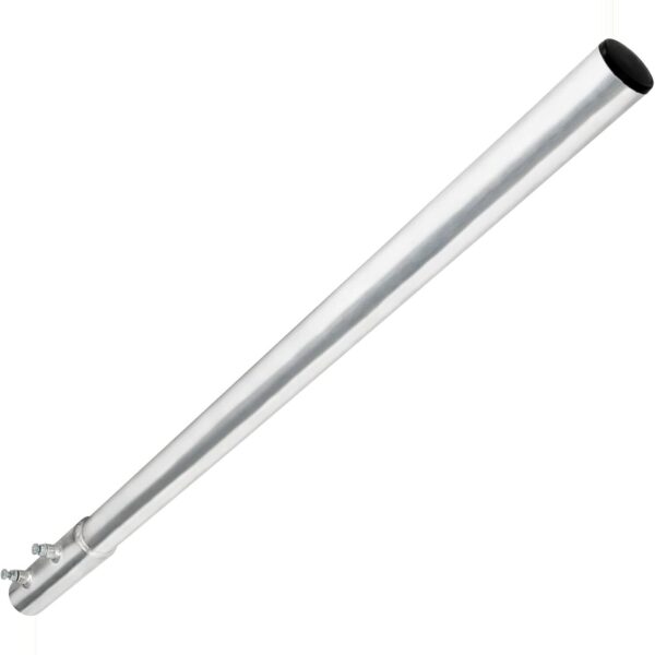 Mastverlaengerung 100 cm aus Aluminium mit angeschweisster Uebergangshuelse und Abschlusskappe