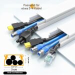 Kabelkanal fuer drei bis vier Kabel mit Netzwerkstecker HDMI und Masszeichnung