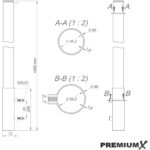 Bemassungszeichnung Mastverlaengerung 1000 mm mit Rohrdurchmesser 50 mm und Uebergangshuelse 52,2 mm