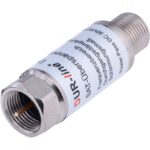 F-Stecker und F-Buchse des Koax Ueberspannungsschutzes im Detail