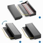 Explosionsgrafik Patchpanel mit LSA Leiste und gelbem Erdungskabel