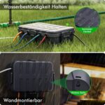 Box an einer Wand montiert und im Regen