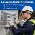 Hinweise auf DIN IEC 60670, RoHS-Konformitaet und Gluehdrahtpruefung bei 650 Grad