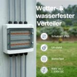 Angaben zu Schutzart IP65, UV-Stabilitaet und 400 Volt Wechselstrom