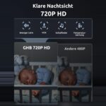 Infrarot-Nachtsicht des GHB Babyphone im Vergleich zu 480p-Geräten