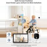 Split-Screen-Funktion des GHB Babyphone zeigt zwei Kamerabilder gleichzeitig