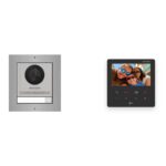 Hikvision PoE Video-Türsprechanlage Einfamilienhaus – Komplett-Set Edelstahl, DS-KH6110-WE1, Aufputz – Türstation und Innenstation
