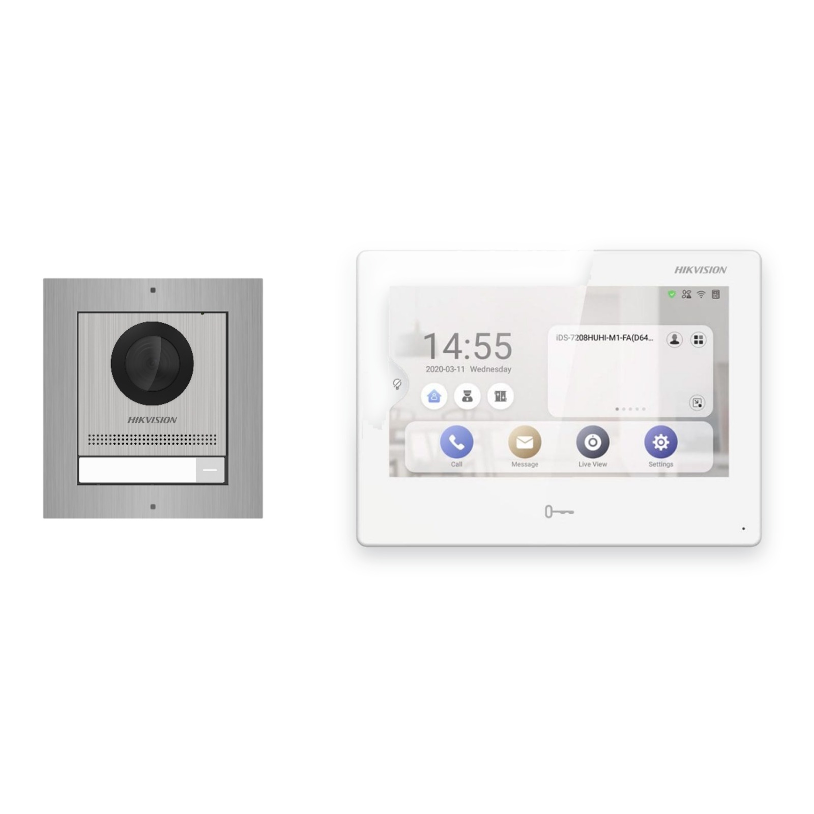 Hikvision PoE Video-Türsprechanlage Einfamilienhaus – Komplett-Set Edelstahl, DS-KH9310-WTE1(B), Aufputz Hikvision PoE Video-Türsprechanlage Einfamilienhaus – Komplett-Set Edelstahl, DS-KH9310-WTE1(B), Aufputz – Türstation und Innenstation