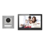 Hikvision PoE Video-Türsprechanlage Einfamilienhaus – Komplett-Set Edelstahl, DS-KH8520-WTE1, Aufputz – Türstation und Innenstation