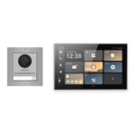Hikvision PoE Video-Türsprechanlage Einfamilienhaus – Komplett-Set Edelstahl, DS-KH9570-WTE1/S, Aufputz – Türstation und Innenstation