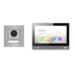 Hikvision PoE Video-Türsprechanlage Einfamilienhaus – Komplett-Set Edelstahl, DS-KH8381-WTE1, Unterputz – Türstation und Innenstation