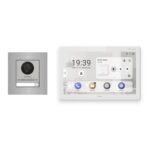 Hikvision PoE Video-Türsprechanlage Einfamilienhaus – Komplett-Set Edelstahl, DS-KH9510-WTE1(B), Unterputz – Türstation und Innenstation
