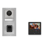 Hikvision PoE Video-Türsprechanlage Einfamilienhaus – Komplett-Set mit Fingerprint, DS-KH6110-WE1, Aufputz – Türstation und Innenstation