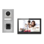 Hikvision PoE Video-Türsprechanlage Einfamilienhaus – Komplett-Set mit Fingerprint, DS-KH8520-WTE1, Aufputz – Türstation und Innenstation