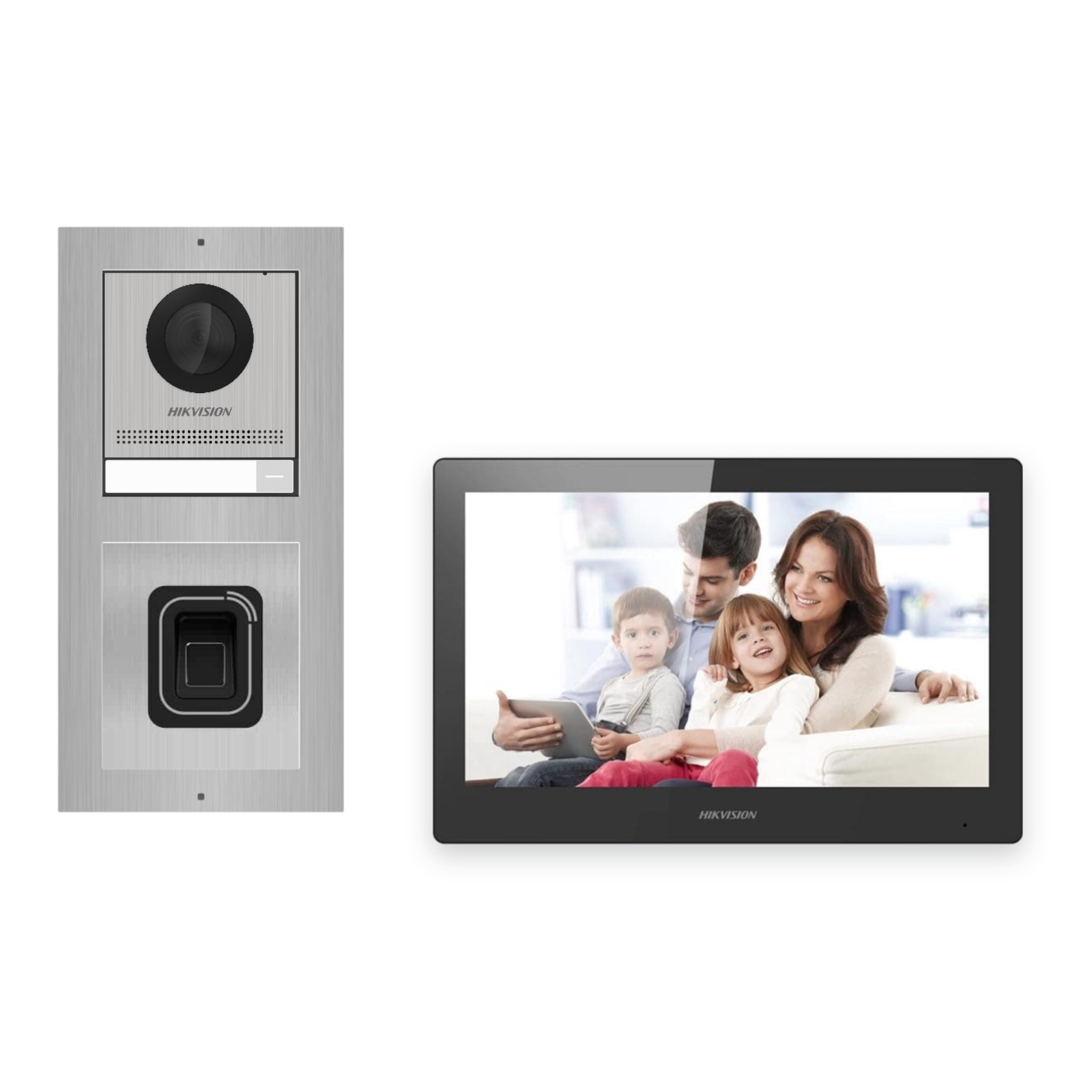 Hikvision PoE Video-Türsprechanlage Einfamilienhaus – Komplett-Set mit Fingerprint, DS-KH8520-WTE1, Aufputz Hikvision PoE Video-Türsprechanlage Einfamilienhaus – Komplett-Set mit Fingerprint, DS-KH8520-WTE1, Aufputz – Türstation und Innenstation