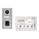 Hikvision PoE Video-Türsprechanlage Einfamilienhaus – Komplett-Set mit Fingerprint, DS-KH9510-WTE1(B), Aufputz – Türstation und Innenstation