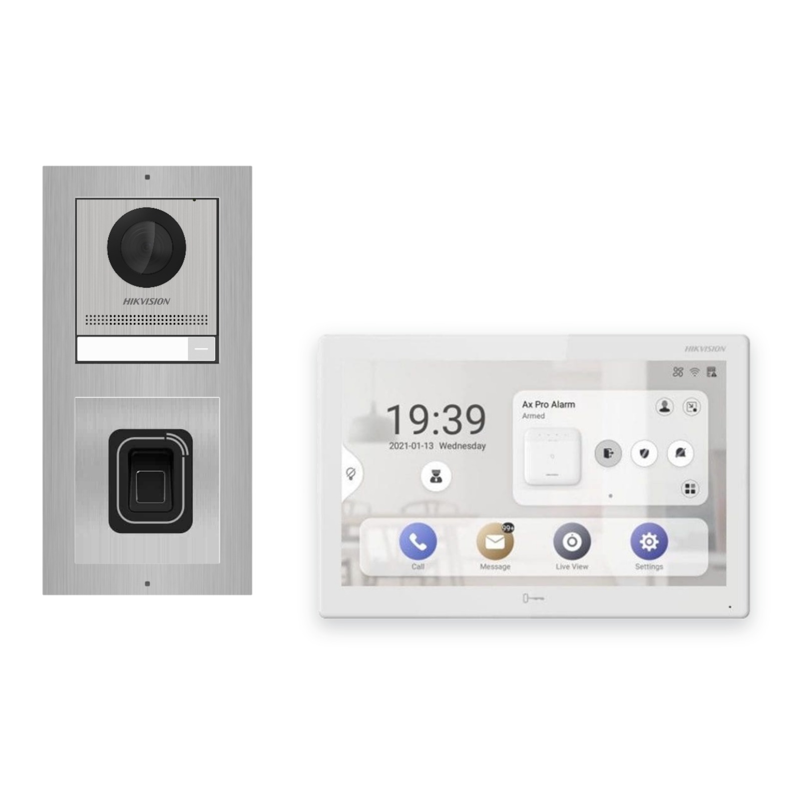 Hikvision PoE Video-Türsprechanlage Einfamilienhaus – Komplett-Set mit Fingerprint, DS-KH9510-WTE1(B), Aufputz Hikvision PoE Video-Türsprechanlage Einfamilienhaus – Komplett-Set mit Fingerprint, DS-KH9510-WTE1(B), Aufputz – Türstation und Innenstation