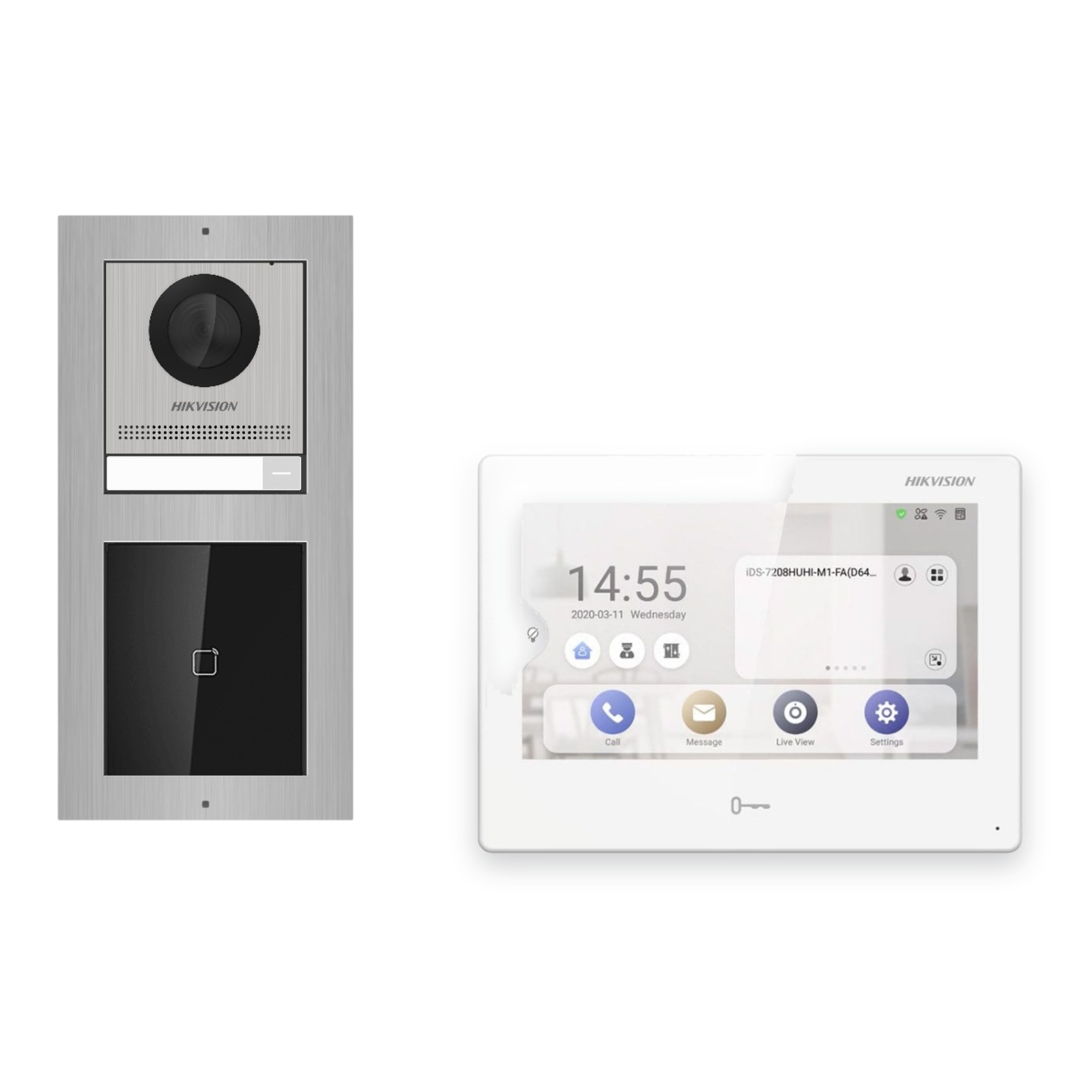Hikvision PoE Video-Türsprechanlage Einfamilienhaus – Komplett-Set mit Kartenleser, DS-KH9310-WTE1(B), Aufputz Hikvision PoE Video-Türsprechanlage Einfamilienhaus – Komplett-Set mit Kartenleser, DS-KH9310-WTE1(B), Aufputz – Türstation und Innenstation