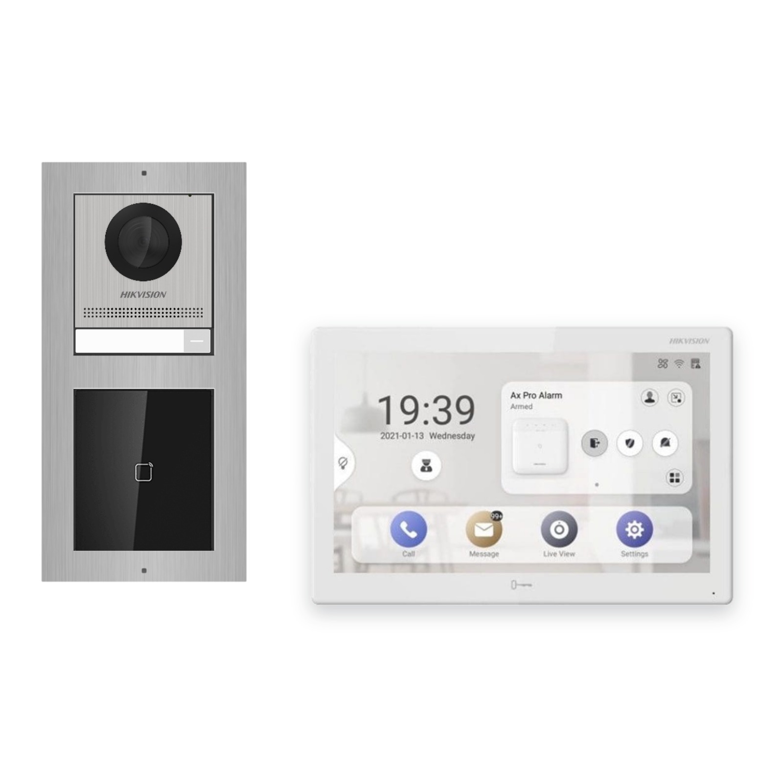 Hikvision PoE Video-Türsprechanlage Einfamilienhaus – Komplett-Set mit Kartenleser, DS-KH9510-WTE1(B), Aufputz Hikvision PoE Video-Türsprechanlage Einfamilienhaus – Komplett-Set mit Kartenleser, DS-KH9510-WTE1(B), Aufputz – Türstation und Innenstation