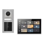 Hikvision PoE Video-Türsprechanlage Einfamilienhaus – Komplett-Set mit Kartenleser, DS-KH9570-WTE1/S, Aufputz – Türstation und Innenstation