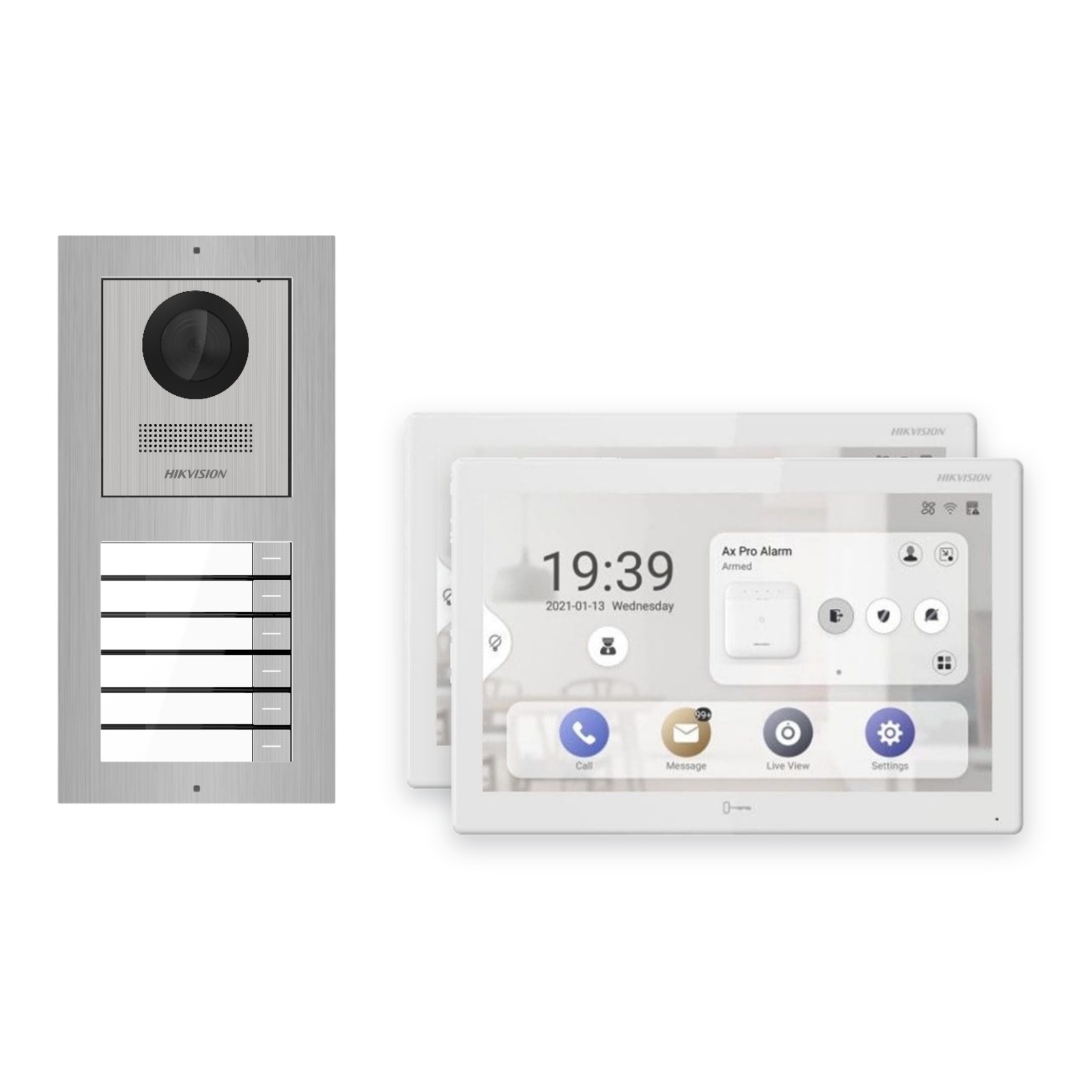 Hikvision PoE Video-Türsprechanlage 2-Familienhaus – Komplett-Set Edelstahl, DS-KH9510-WTE1(B), Aufputz Hikvision PoE Video-Türsprechanlage 2-Familienhaus – Komplett-Set Edelstahl, DS-KH9510-WTE1(B), Aufputz – Türstation und Innenstation