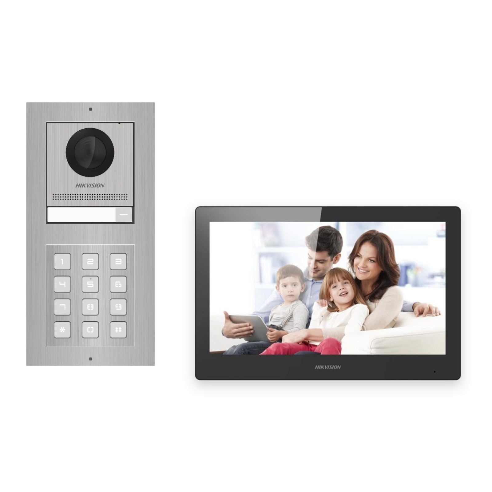 Hikvision PoE Video-Türsprechanlage Einfamilienhaus – Komplett-Set mit Zahlencode, DS-KH8520-WTE1, Aufputz Hikvision PoE Video-Türsprechanlage Einfamilienhaus – Komplett-Set mit Zahlencode, DS-KH8520-WTE1, Aufputz – Türstation und Innenstation