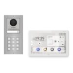 Hikvision PoE Video-Türsprechanlage Einfamilienhaus – Komplett-Set mit Zahlencode, DS-KH9510-WTE1(B), Aufputz – Türstation und Innenstation