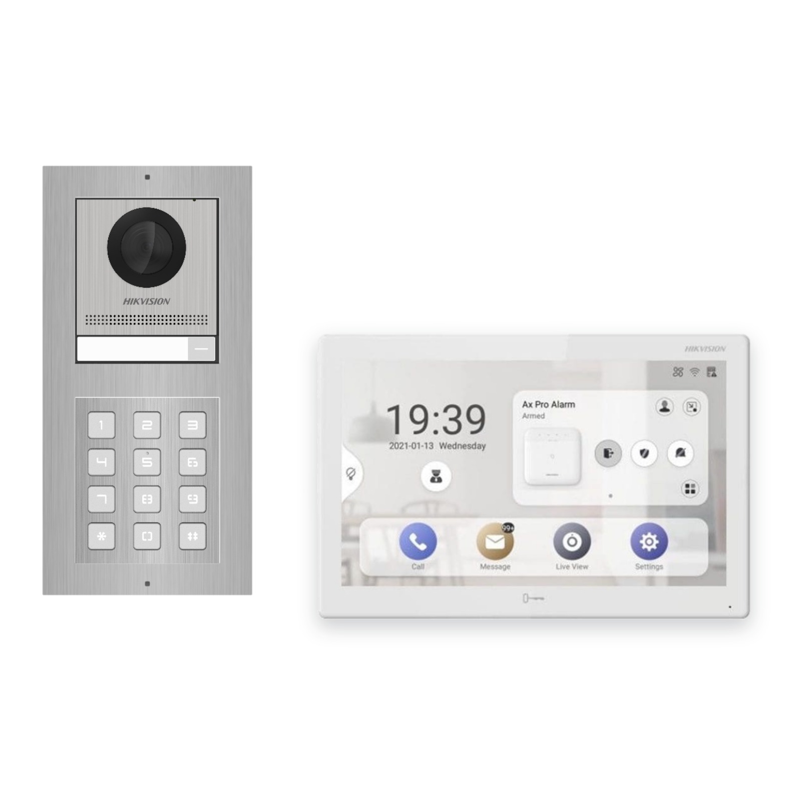 Hikvision PoE Video-Türsprechanlage Einfamilienhaus – Komplett-Set mit Zahlencode, DS-KH9510-WTE1(B), Aufputz Hikvision PoE Video-Türsprechanlage Einfamilienhaus – Komplett-Set mit Zahlencode, DS-KH9510-WTE1(B), Aufputz – Türstation und Innenstation